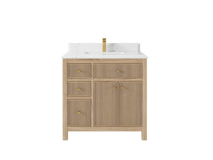 Teak Wood Bath Vanity – 36" W x 22" D, Sonoma Collection, Center Sink - photo 15