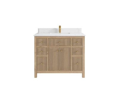 Sonoma Reeded Teak Wood 42 in. W x 22 in. D Single Sink Bathroom Vanity