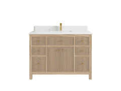 Sonoma Reeded Teak Wood 48 in. W x 22 in. D Single Sink Bathroom Vanity - photo 15