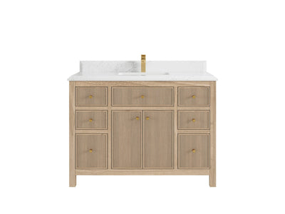 Sonoma Reeded Teak Wood 48 in. W x 22 in. D Single Sink Bathroom Vanity