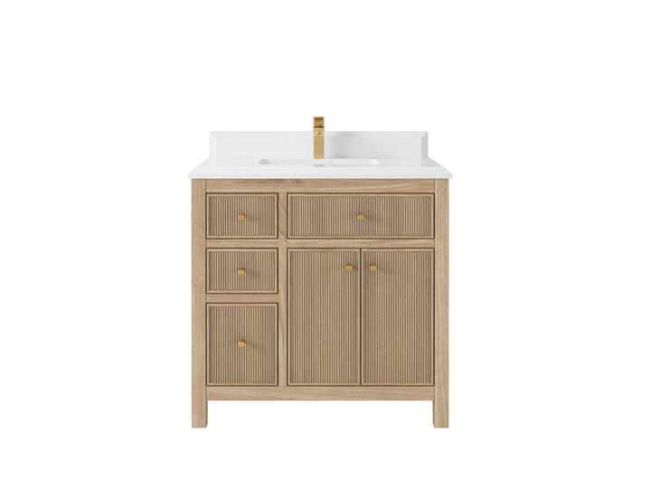 Teak Wood Bath Vanity – 36" W x 22" D, Sonoma Collection, Center Sink - photo 16