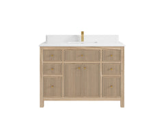 Sonoma Reeded Teak Wood 48 in. W x 22 in. D Single Sink Bathroom Vanity - photo 16