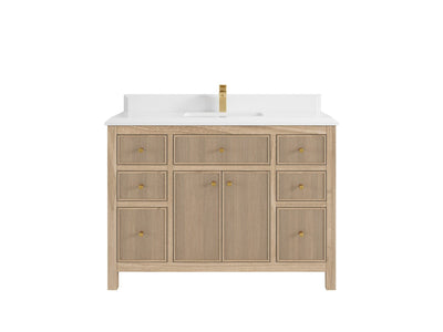 Sonoma Reeded Teak Wood 48 in. W x 22 in. D Single Sink Bathroom Vanity