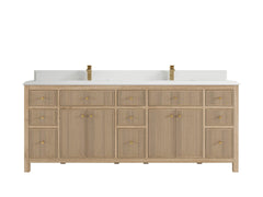 Sonoma Reeded Teak Wood 84 in. W x 22 in. D Double Sink Bathroom Vanity - photo 17