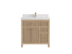 Sonoma Reeded Teak Wood 36 in. W x 22 in. D Center Sink Bathroom Vanity - photo 17