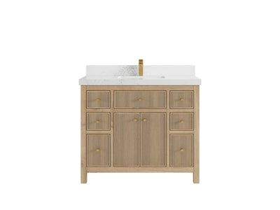 Sonoma Reeded Teak Wood 42 in. W x 22 in. D Single Sink Bathroom Vanity