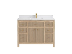 Sonoma Reeded Teak Wood 48 in. W x 22 in. D Single Sink Bathroom Vanity - photo 17