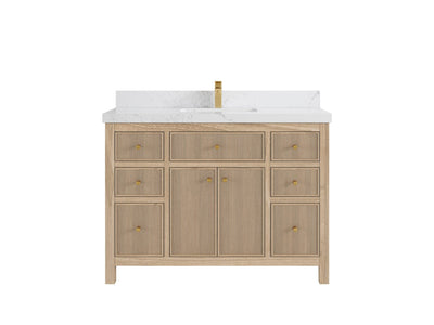 Sonoma Reeded Teak Wood 48 in. W x 22 in. D Single Sink Bathroom Vanity