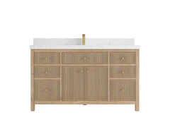 Sonoma Reeded Teak Wood 60 in. W x 22 in. D Single Sink Bathroom Vanity - photo 18