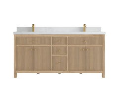 Sonoma Reeded Teak Wood 72 in. W x 22 in. D Double Sink Bathroom Vanity - photo 17