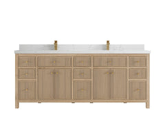 Sonoma Reeded Teak Wood 84 in. W x 22 in. D Double Sink Bathroom Vanity - photo 18