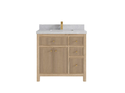 Sonoma Reeded Teak Wood 36 in. W x 22 in. D Center Sink Bathroom Vanity