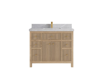 Sonoma Reeded Teak Wood 42 in. W x 22 in. D Single Sink Bathroom Vanity