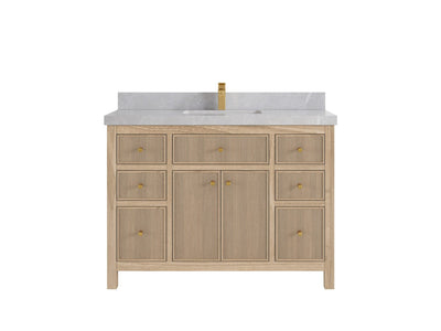 Sonoma Reeded Teak Wood 48 in. W x 22 in. D Single Sink Bathroom Vanity