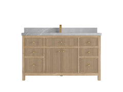 Sonoma Reeded Teak Wood 60 in. W x 22 in. D Single Sink Bathroom Vanity - photo 19