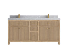 Sonoma Reeded Teak Wood 72 in. W x 22 in. D Double Sink Bathroom Vanity - photo 18