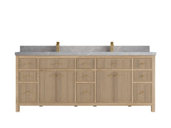 Sonoma Reeded Teak Wood 84 in. W x 22 in. D Double Sink Bathroom Vanity - photo 19
