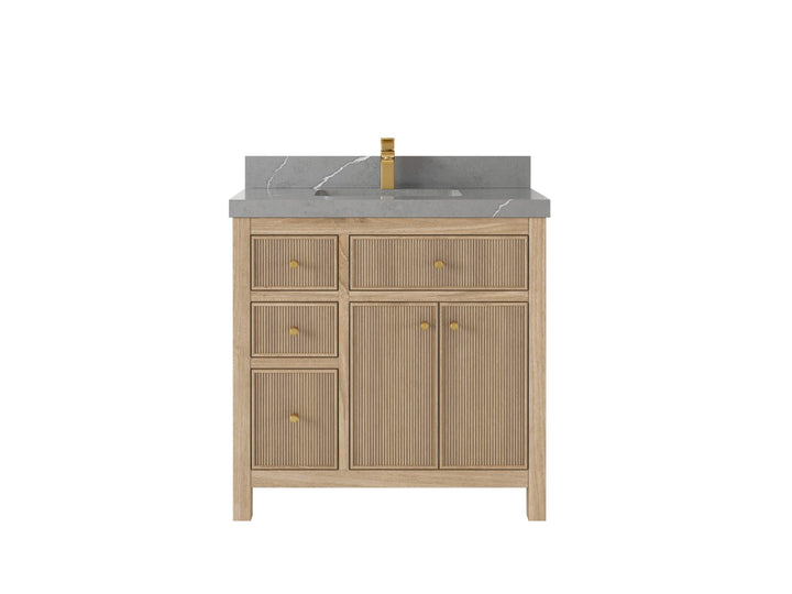 Teak Wood Bath Vanity – 36" W x 22" D, Sonoma Collection, Center Sink - photo 19