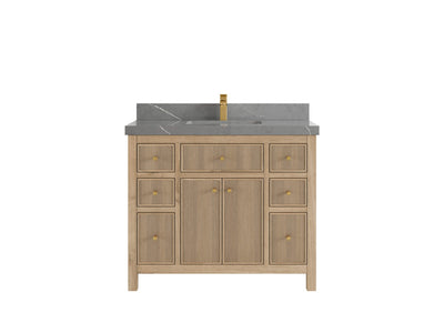 Sonoma Reeded Teak Wood 42 in. W x 22 in. D Single Sink Bathroom Vanity