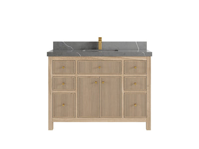Sonoma Reeded Teak Wood 48 in. W x 22 in. D Single Sink Bathroom Vanity