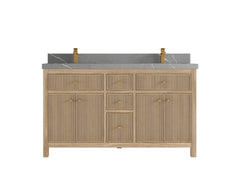 Sonoma Reeded Teak Wood 60 in. W x 22 in. D Double Sink Bathroom Vanity - photo 20
