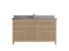 Sonoma Reeded Teak Wood 60 in. W x 22 in. D Single Sink Bathroom Vanity - photo 20
