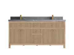 Sonoma Reeded Teak Wood 72 in. W x 22 in. D Double Sink Bathroom Vanity - photo 19