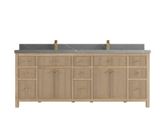 Sonoma Reeded Teak Wood 84 in. W x 22 in. D Double Sink Bathroom Vanity - photo 20