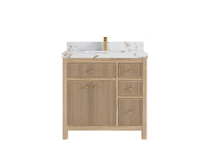 Sonoma Reeded Teak Wood 36 in. W x 22 in. D Center Sink Bathroom Vanity - photo 20