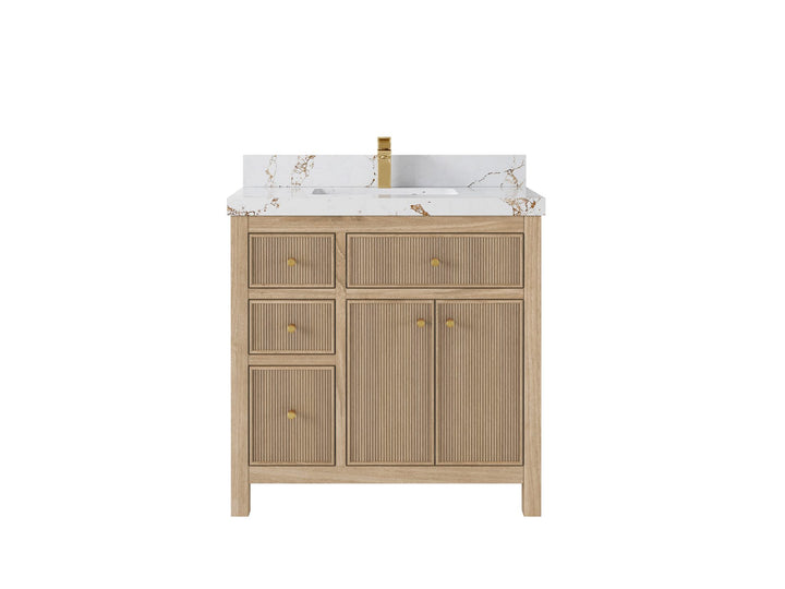 Teak Wood Bath Vanity – 36" W x 22" D, Sonoma Collection, Center Sink - photo 20