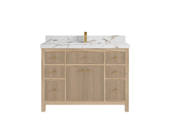 Sonoma Reeded Teak Wood 48 in. W x 22 in. D Single Sink Bathroom Vanity - photo 20