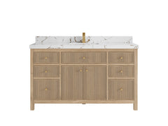 Sonoma Reeded Teak Wood 60 in. W x 22 in. D Single Sink Bathroom Vanity - photo 21