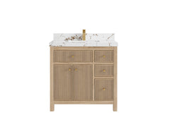 Sonoma Reeded Teak Wood 36 in. W x 22 in. D Center Sink Bathroom Vanity - photo 21