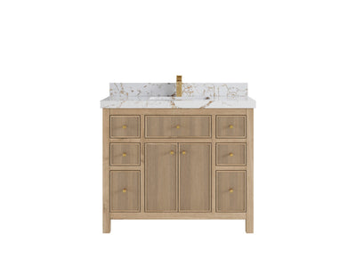 Sonoma Reeded Teak Wood 42 in. W x 22 in. D Single Sink Bathroom Vanity