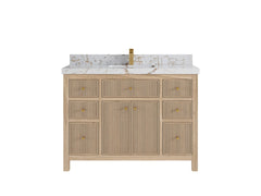 Sonoma Reeded Teak Wood 48 in. W x 22 in. D Single Sink Bathroom Vanity - photo 21