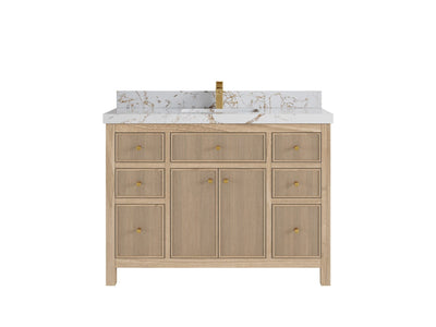 Sonoma Reeded Teak Wood 48 in. W x 22 in. D Single Sink Bathroom Vanity