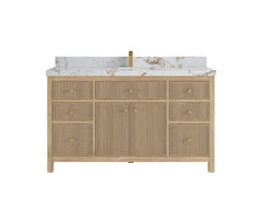 Sonoma Reeded Teak Wood 60 in. W x 22 in. D Single Sink Bathroom Vanity - photo 22