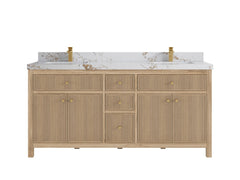 Sonoma Reeded Teak Wood 72 in. W x 22 in. D Double Sink Bathroom Vanity - photo 21