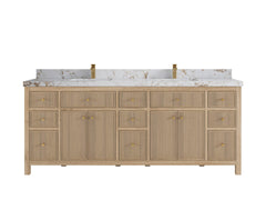 Sonoma Reeded Teak Wood 84 in. W x 22 in. D Double Sink Bathroom Vanity - photo 22