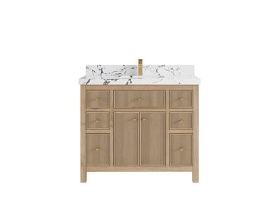 Sonoma Reeded Teak Wood 42 in. W x 22 in. D Single Sink Bathroom Vanity