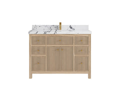 Sonoma Reeded Teak Wood 48 in. W x 22 in. D Single Sink Bathroom Vanity - photo 22