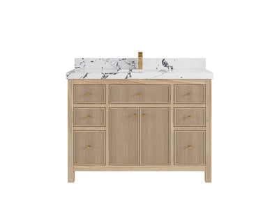 Sonoma Reeded Teak Wood 48 in. W x 22 in. D Single Sink Bathroom Vanity