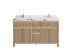 Sonoma Reeded Teak Wood 60 in. W x 22 in. D Double Sink Bathroom Vanity - photo 23