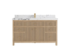 Sonoma Reeded Teak Wood 60 in. W x 22 in. D Single Sink Bathroom Vanity - photo 23