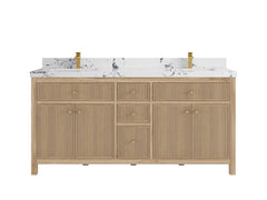 Sonoma Reeded Teak Wood 72 in. W x 22 in. D Double Sink Bathroom Vanity - photo 22