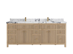 Sonoma Reeded Teak Wood 84 in. W x 22 in. D Double Sink Bathroom Vanity - photo 23