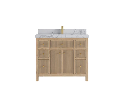 Sonoma Reeded Teak Wood 42 in. W x 22 in. D Single Sink Bathroom Vanity