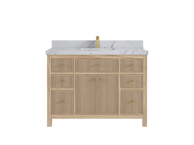 Sonoma Reeded Teak Wood 48 in. W x 22 in. D Single Sink Bathroom Vanity