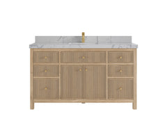Sonoma Reeded Teak Wood 60 in. W x 22 in. D Single Sink Bathroom Vanity - photo 24