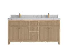 Sonoma Reeded Teak Wood 72 in. W x 22 in. D Double Sink Bathroom Vanity - photo 23